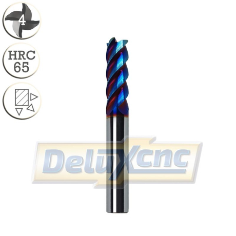 Vierschneidiger Hartmetallfräser Φ10mm F-Nano blau