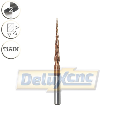 Radiuskegel-Hartmetallfräser R0,5 / Lc60 / D8 / L105 mm