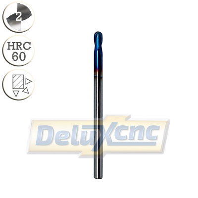 Doppelschneidiger Kugelkopf-Hartmetallfräser Φ3mm F-Nano blau