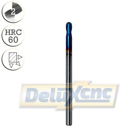 Doppelschneidiger Kugelkopf-Hartmetallfräser Φ3mm F-Nano blau