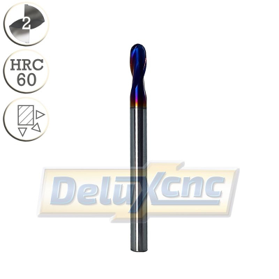 Doppelseitiger sphärischer TK-Fräser Φ4mm F-Nano blau