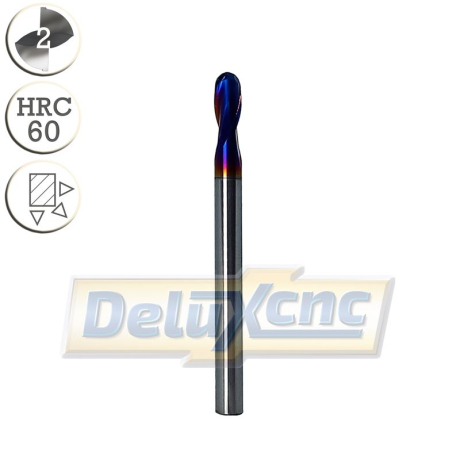 Doppelseitiger sphärischer TK-Fräser Φ4mm F-Nano blau