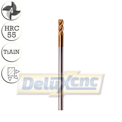 Vierschneidiger Hartmetallfräser TiAlN Φ3mm