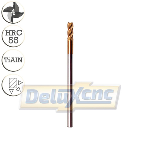 Vierschneidiger Hartmetallfräser TiAlN Φ3mm