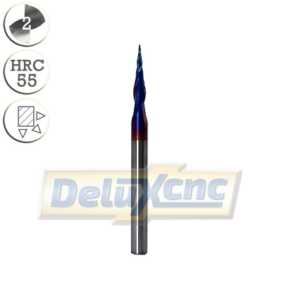 Tapered ball nose end mill NANO blue R0,2/4mm