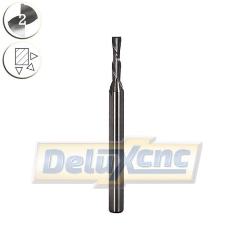 Doppelschneidiger Hartmetallfräser, Abwärtsschnitt Φ2mm Lc8mm