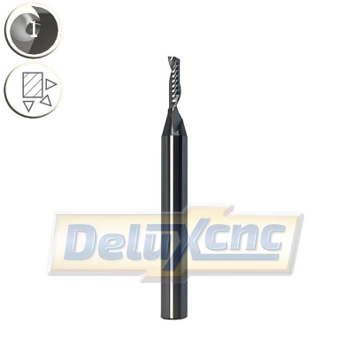 Einschneidiger Hartmetallfräser, poliert, Φ3 mm, Lc12 mm, D6 mm