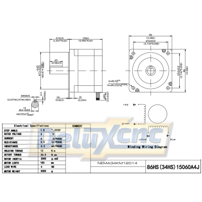 Nema34 Schrittmotor 12 Nm D14 mm