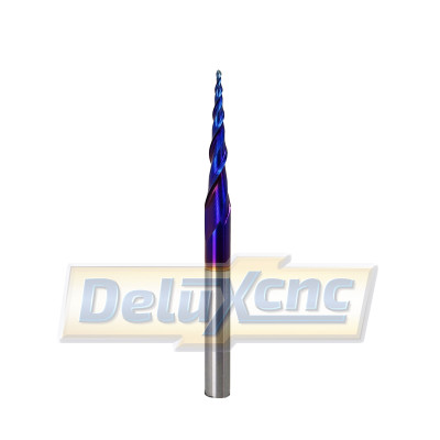 Two flute carbide tapered ball nose end mill Nano R0,5 /...