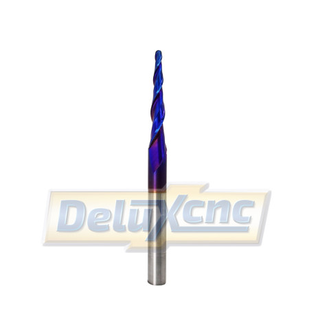 Doppelschneidiger, konischer Hartmetall-Kugelfräser Nano R1/Lc30/D6/L75MM