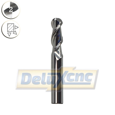 Two flute carbide ball endmill R3 / Lc18 / D6 / L50mm