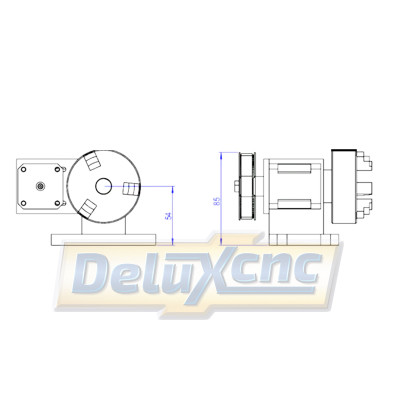 Rotační 4 osa pro CNC stroje 65mm