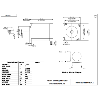 Krokový motor NEMA23 1.8Nm s driverom DM542