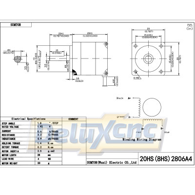 NEMA8 stepper motor 1.8° 0.6A 1.4N.cm
