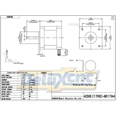 Stepper motor Nema17  HS4817  0,55 N.M