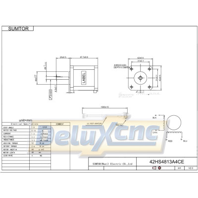 Stepper motor Nema17  HS4813  0,52 N.M