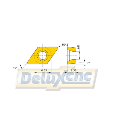Vyměnitelná řezná destička DCMT 070204-SM IC907