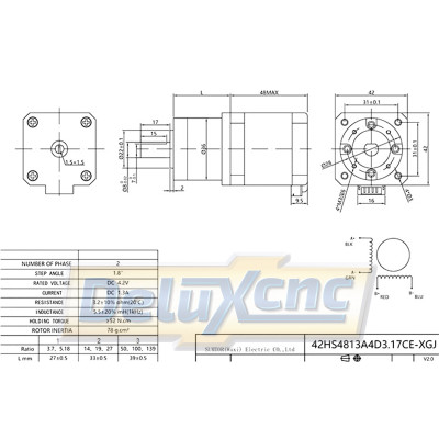NEMA17 42HS4813 stepper motor with economical gearbox