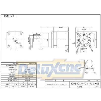NEMA17 42HS4013 Schrittmotor mit kostengünstigem Getriebe