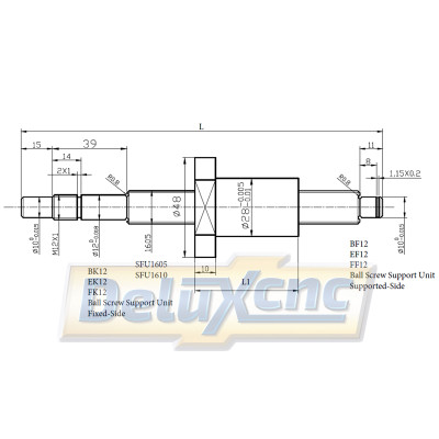 Ball screw SFU1610 + end machining
