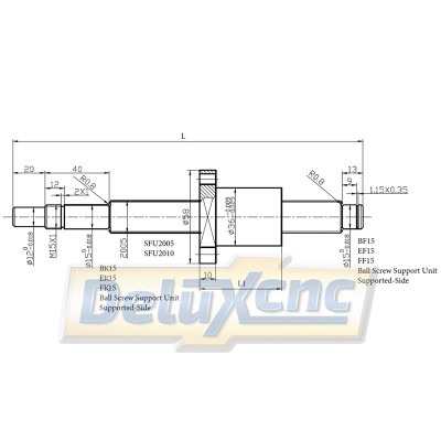 Ball screw SFU2010 + end machining