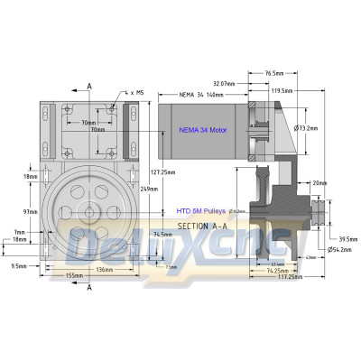 Zahnstangengetriebe 1,5 m 20 x 20 mm
