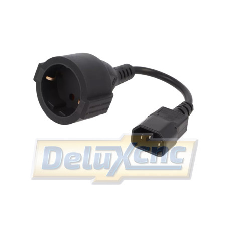 Kabelreduzierung IEC C14 / Schuko 3x0,75mm2 0,15m