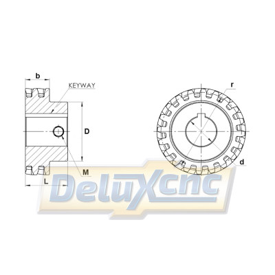 Helical gear M1.5-30Z Φ14