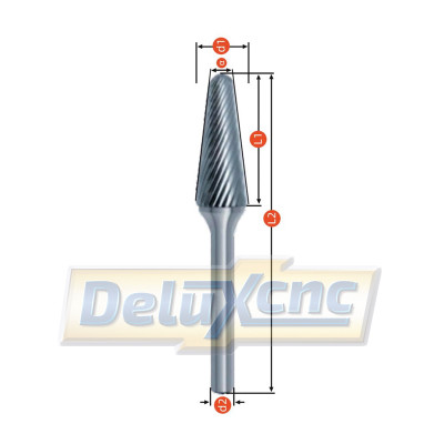 Technischer Kegelfräser mit Radius D8