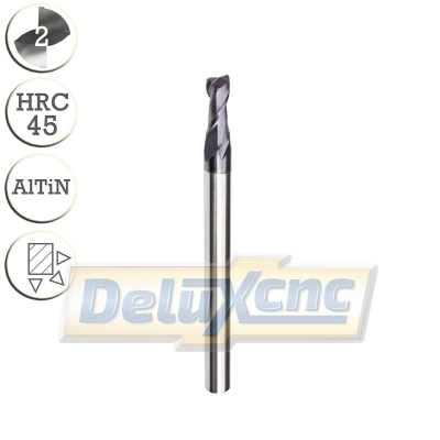 Two flutes carbide end mill cutter AlTiN coated 4/10 mm