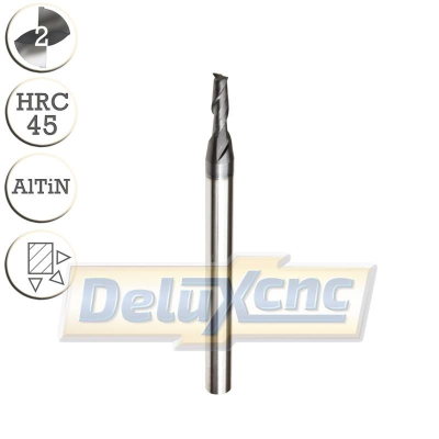 Two flutes carbide end mill cutter AlTiN coated 2/6 mm