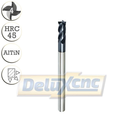 Four flute carbide End Mill 4/10 mm AlTiN