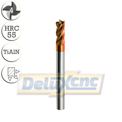 Čtyřbritá karbidová hrubovací fréza  4/10 mm TiAlN
