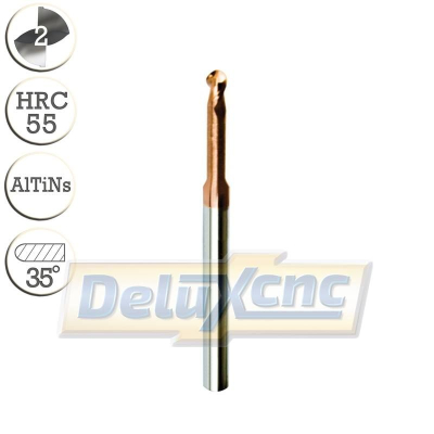 Long neck Ball nose end mill 3mm AlTiNs