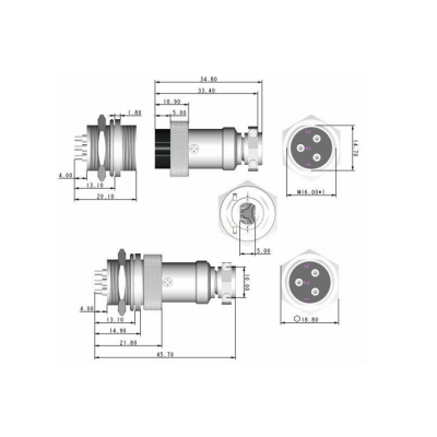 GX16 8-poliger Stecker