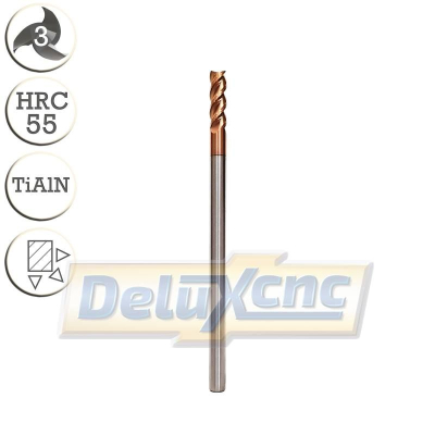 Třibřitá karbidová fréza TiAlN 4/13 mm dlouhá